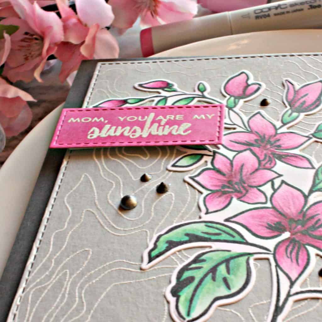 Mother's day is just around the corner so I want to share with you an easy Copic flower Mother's Day card with you. This card is a breeze to replicate so you can send them to all of your mom friends too! Mother's Day Card | Handmade Card | Greeting Card | Copic Coloring | DIY Card | DIY Mother's Day Card
