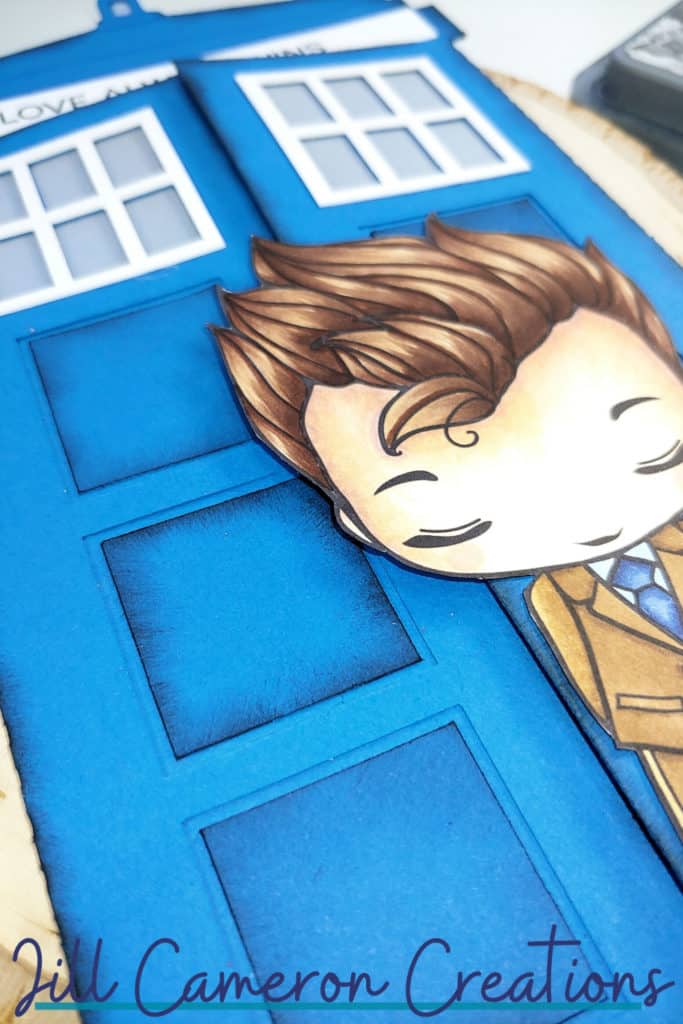 TARDIS SVG Card with The Greeting Farm's Dressy Edward digi stamp