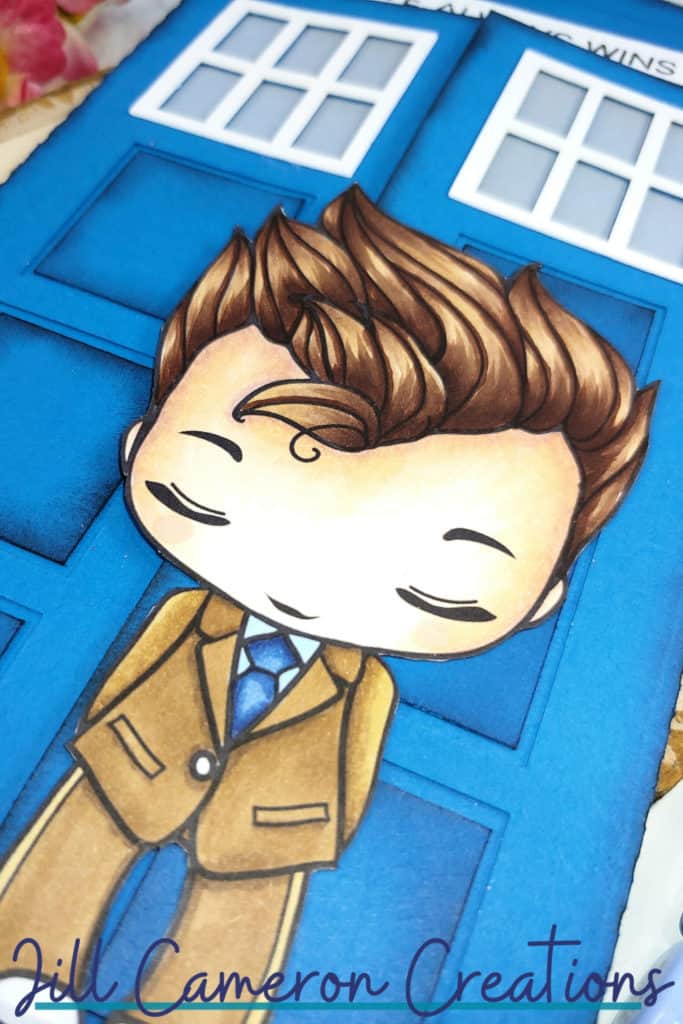 TARDIS SVG Card with The Greeting Farm's Dressy Edward digi stamp