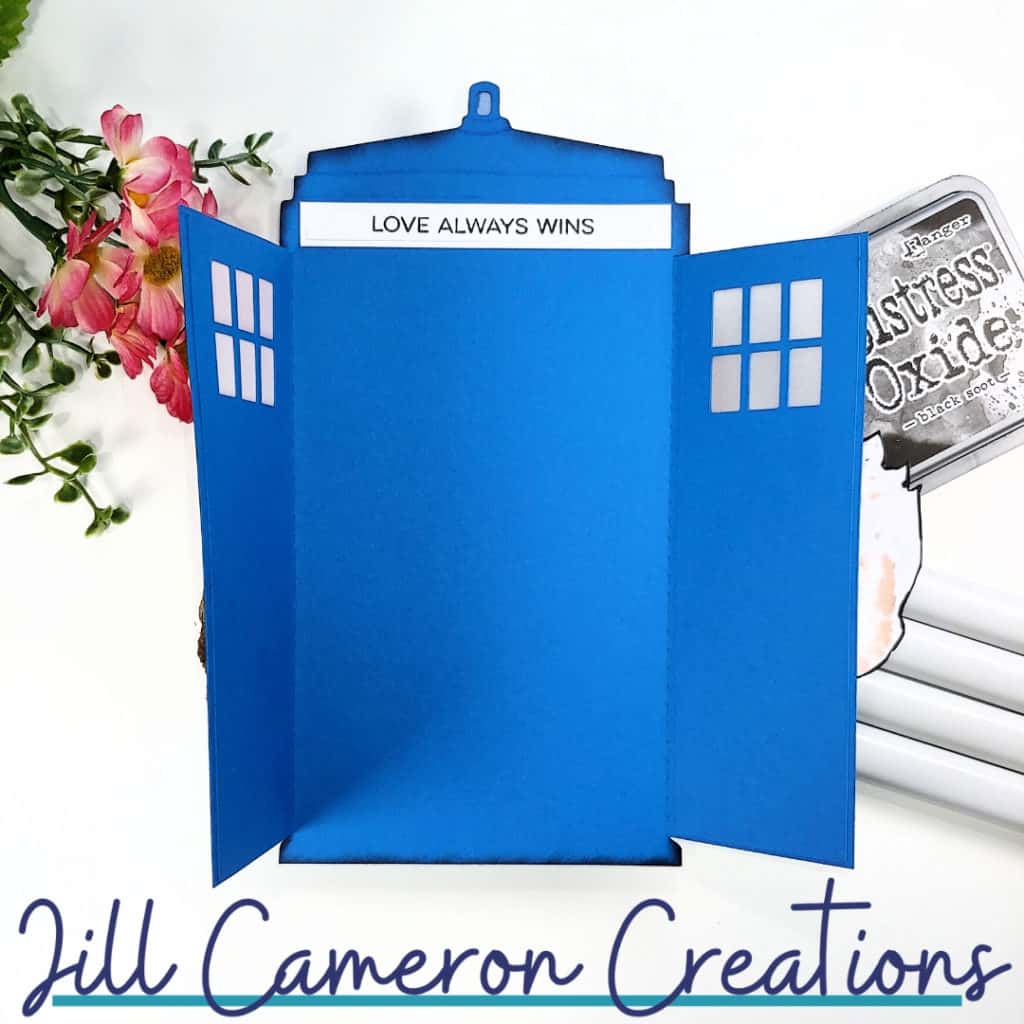 TARDIS SVG Card with The Greeting Farm's Dressy Edward digi stamp
