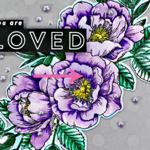 Watercolor Flowers with Zig Real Brush Markers shadow areas