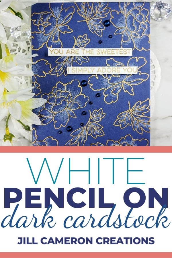 White Pencil on Dark Cardstock This simple and fast technique has endless possibilities. Learn more over on my blog. #handmadecard #diycard #embossing