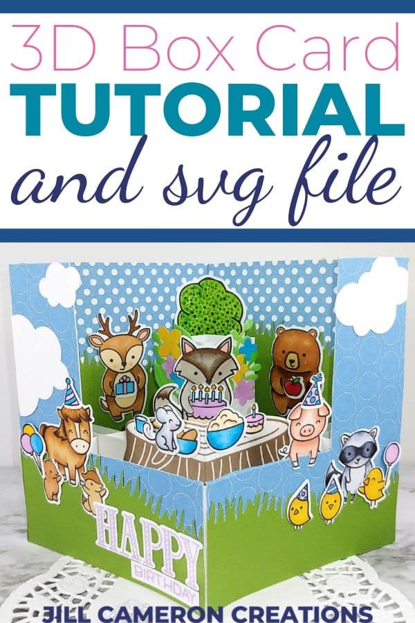 Do you like unique 3D box cards? Then this card is for you! I have video instructions and the FREE SVG file over on my blog. #svg #3d #silhouette #cricut #handmadecard