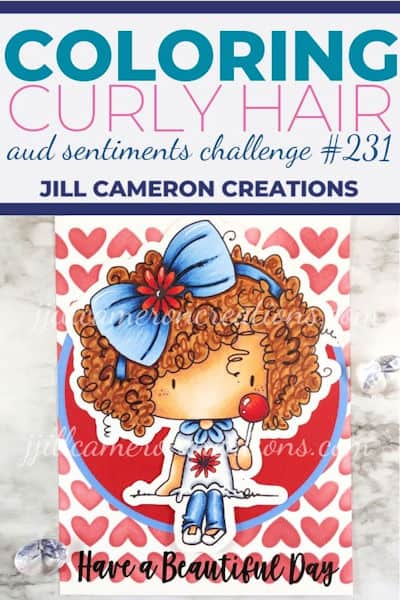 Copic coloring curly hair is super easy. Check out more information over on my blog. #copic #handmadecard #silhouette #cricut