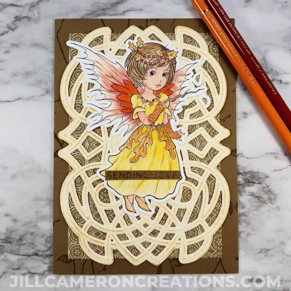 Handmade card using digi stamp from The Paper Shelter.