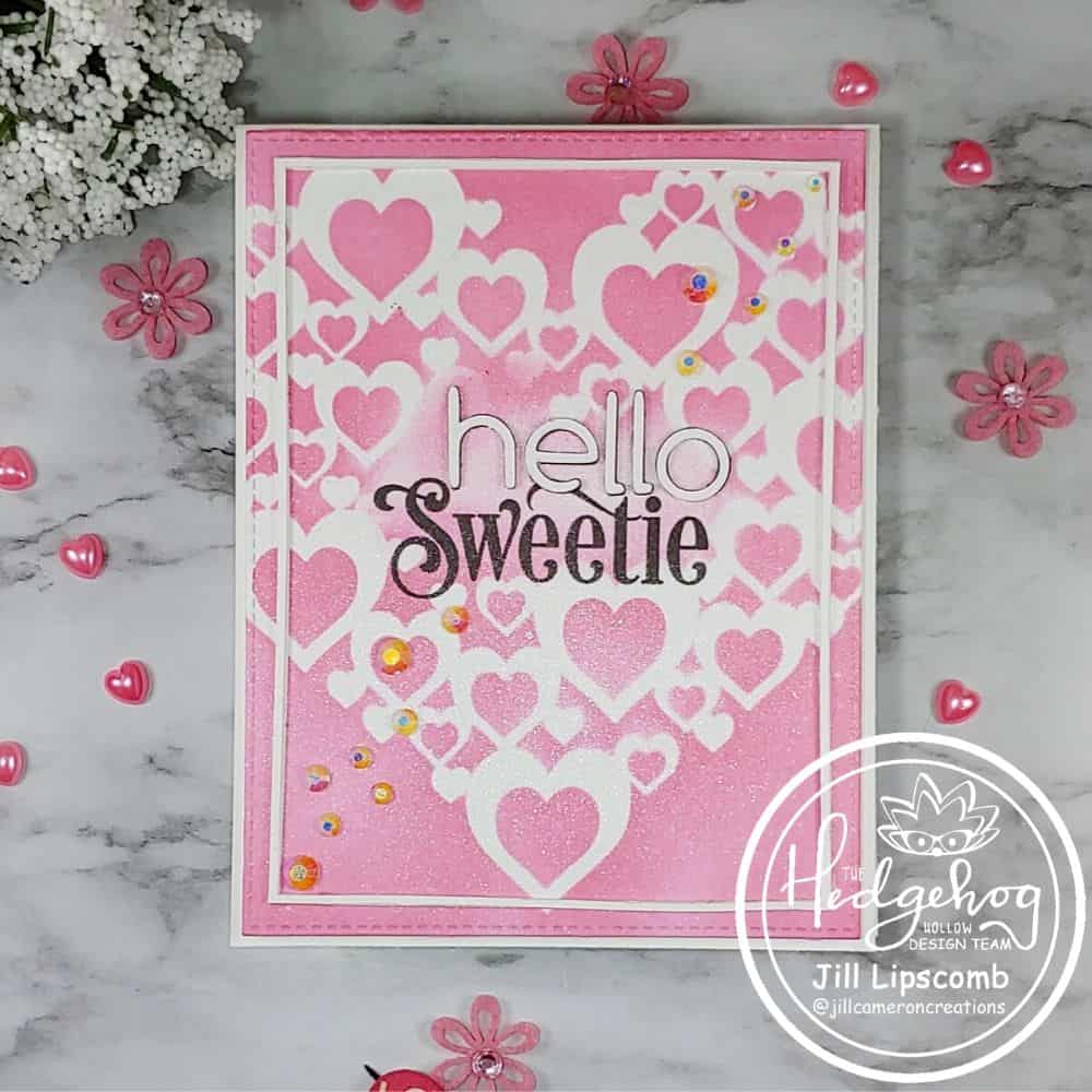 simple one layer stencil card using the hedgehog hollow december kit