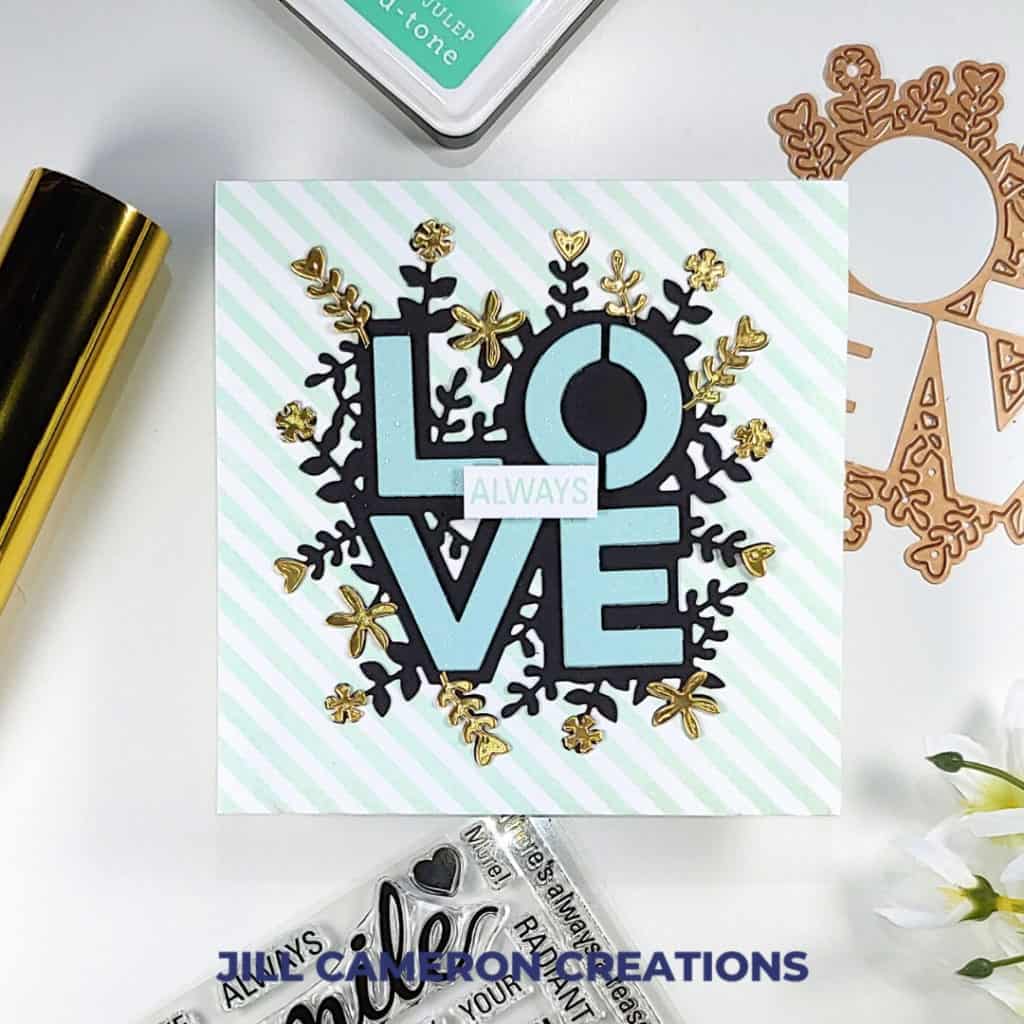 one color combination two ways spellbinders bold love die die of the month