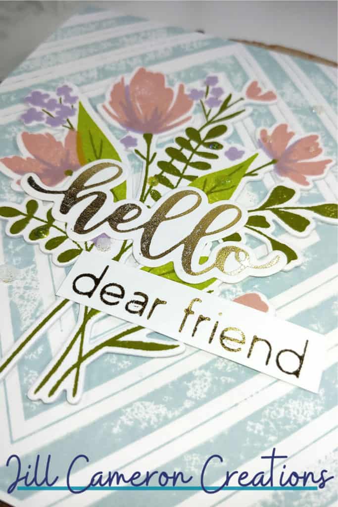 Fast layered florals with Foil Sentiment with Pinkfresh Studio
