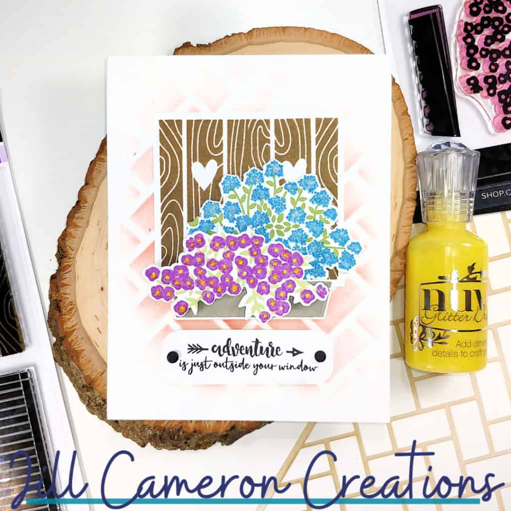 Layering Stamped Images to Create a Scene using Catherine Pooler Outside Your Window and Boxes of Blooms