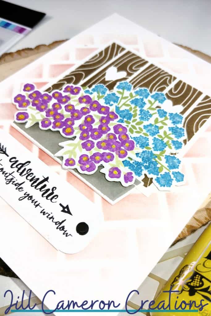 Layering Stamped Images to Create a Scene using Catherine Pooler Outside Your Window and Boxes of Blooms