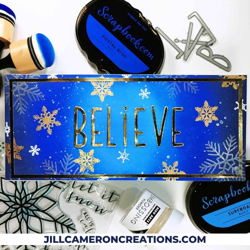 Slimline Christmas card inspired by other card makers