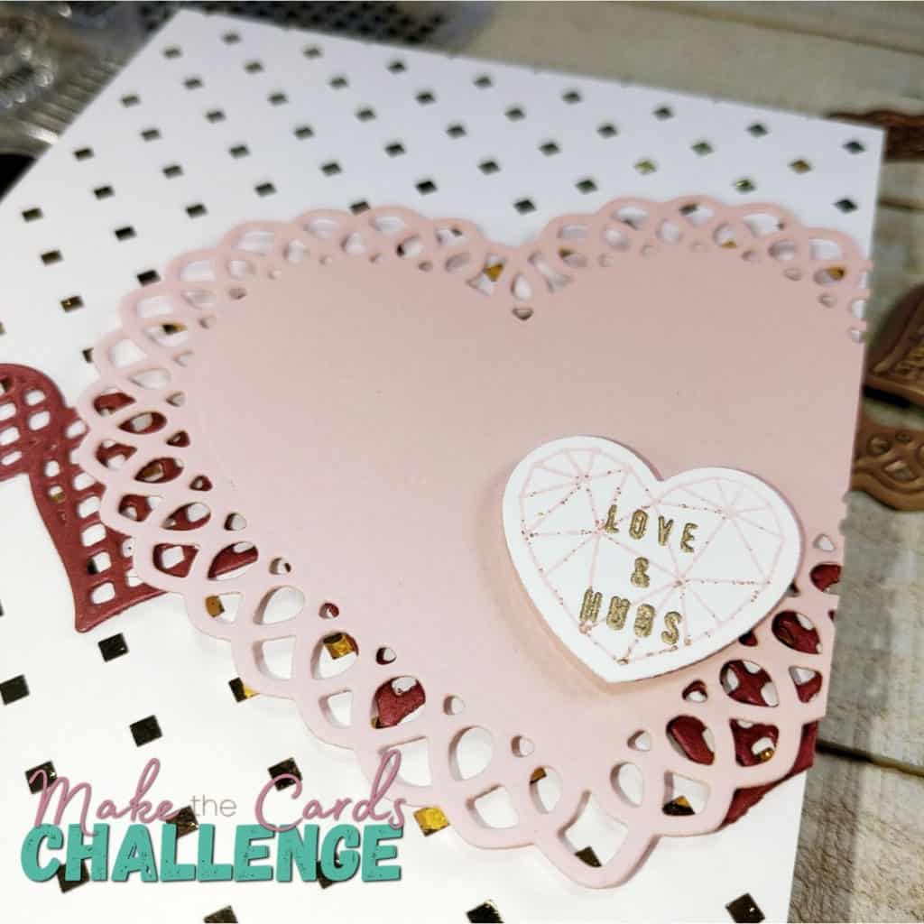 Today we are making an adorable Valentine's Day card inspired by the new challenge from Make the Cards Challenge. Make the Cards Challenge is a brand new weekly challenge blog for card makers. There's a new and different challenge every week. It includes sketch challenges, color challenges, theme challenges, and more. The design team is amazing and I can't wait for you to see the amazing cards they designed. #makethecardschalleng #mtcc #mtccdesignteam