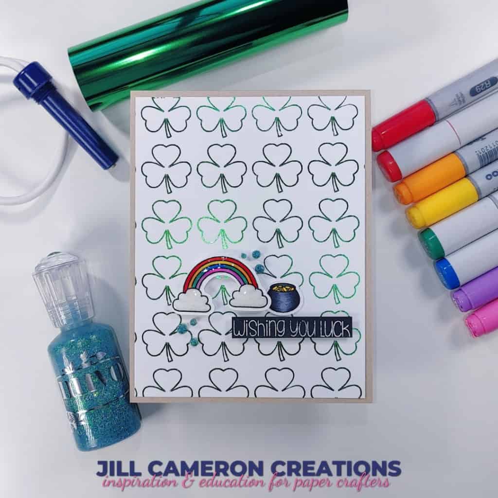 Shamrock Foil SVG Background for cards and scrapbooks