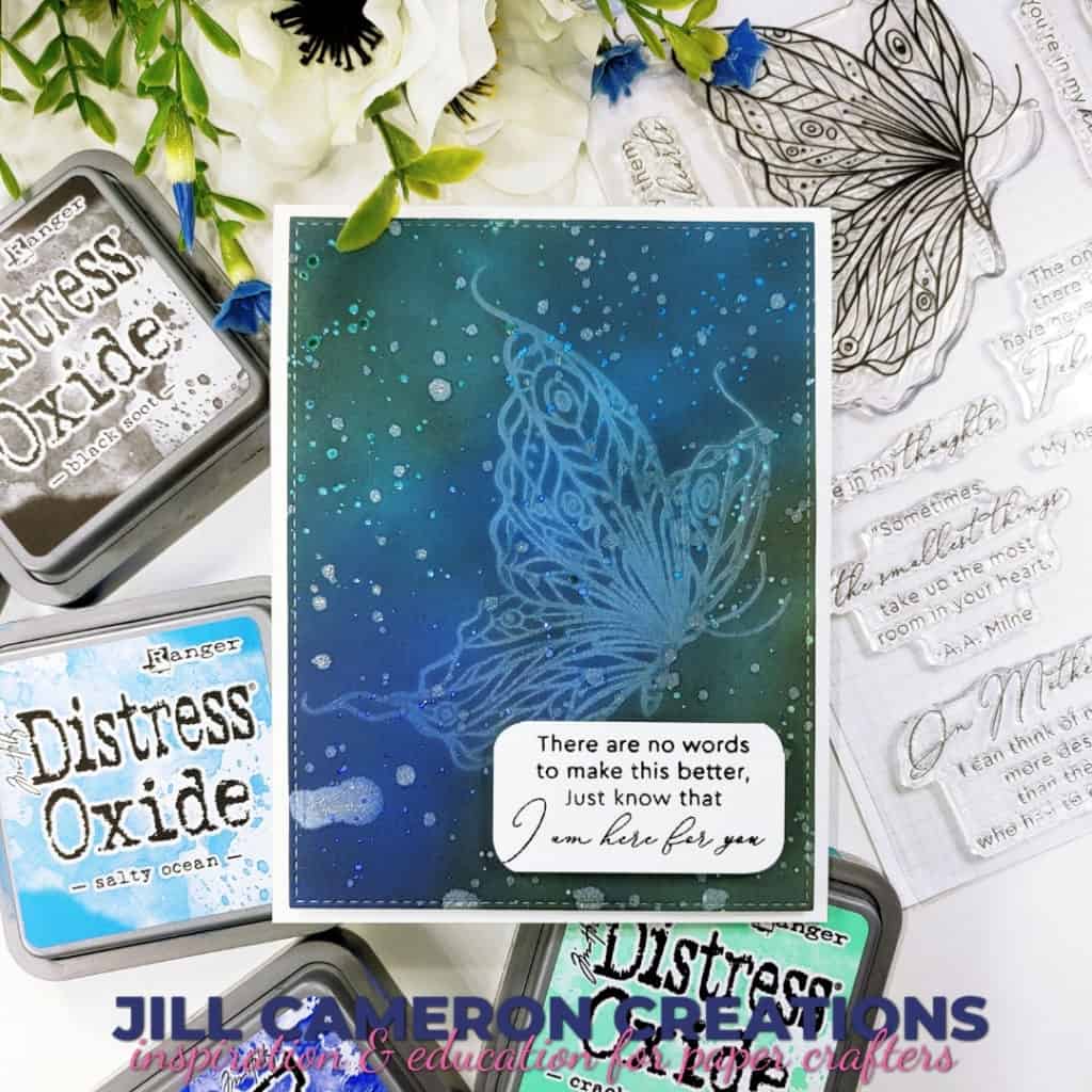 Stamping with Water and Distress Oxide Inks