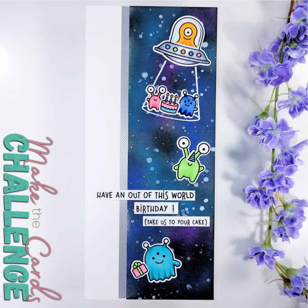 Slimline Space Birthday Card