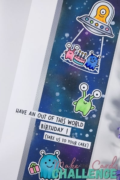 MTCC Slimline Space Birthday Card with Galaxy Background