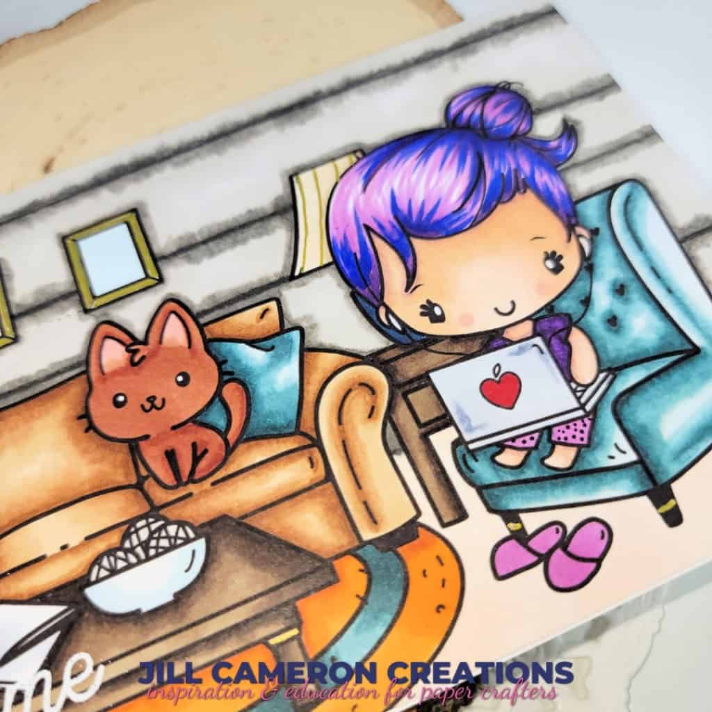 Copic Coloring Scene Card with The Greeting Farm Digis