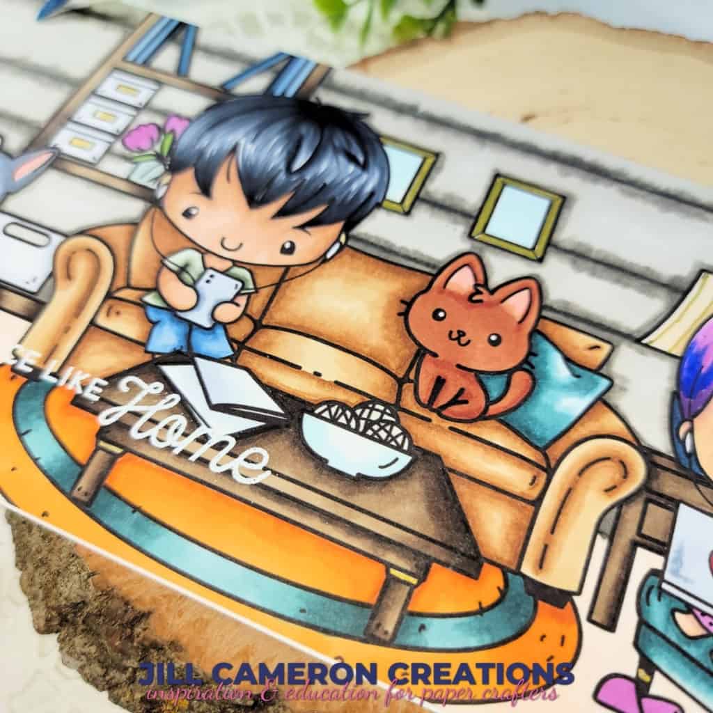 Copic Coloring Scene Card with The Greeting Farm Digis