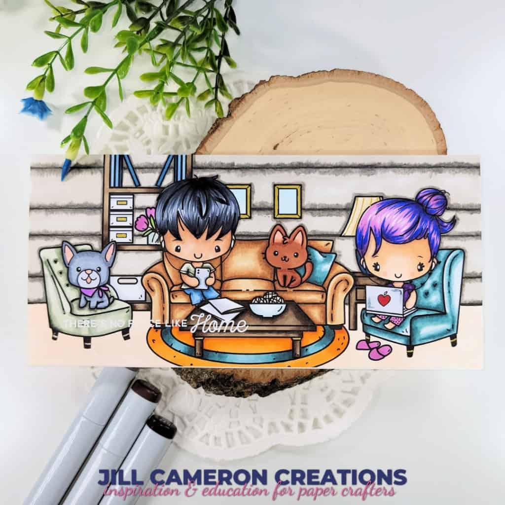 Copic Coloring Scene Card with The Greeting Farm Digis