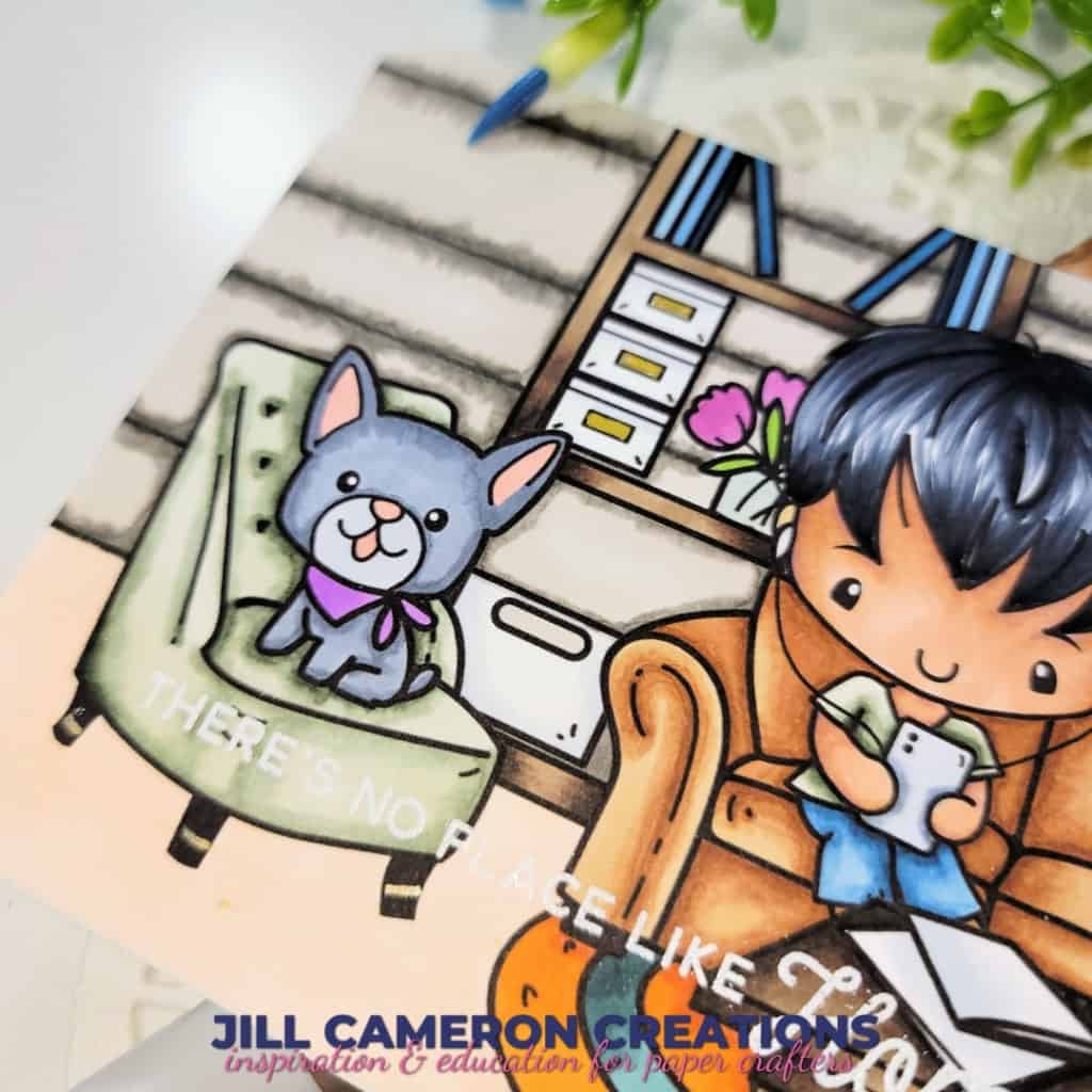 Copic Coloring Scene Card with The Greeting Farm Digis