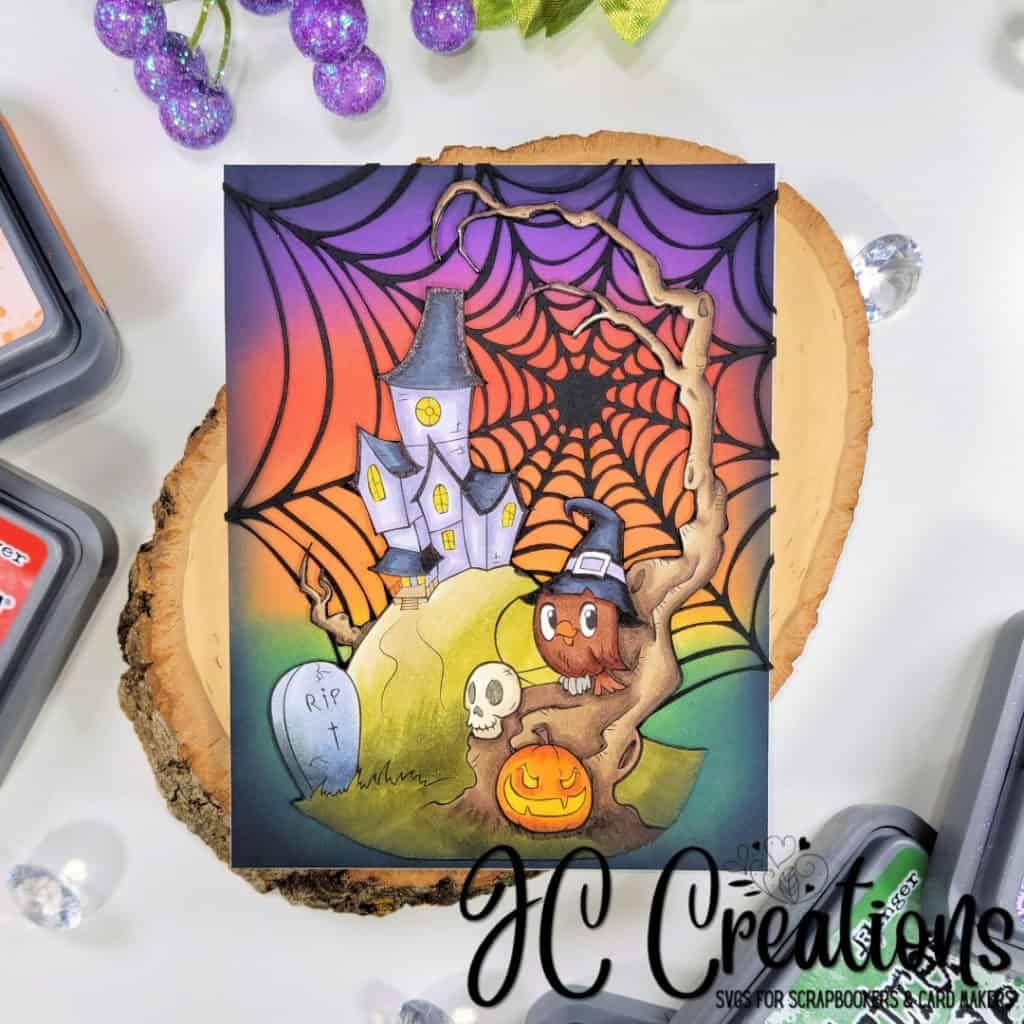 Spider Web Svg Halloween Card