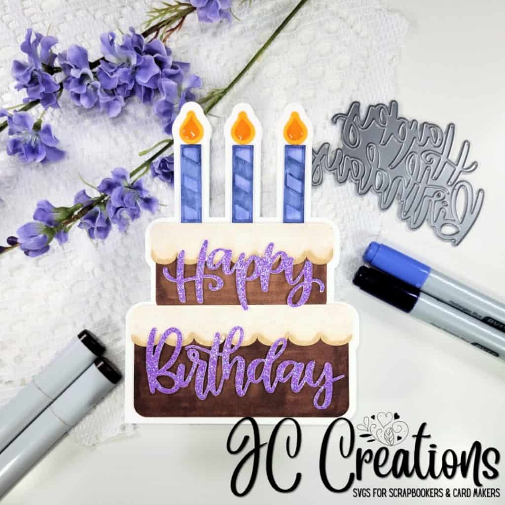 Birthday Cake SVG Shaped Card